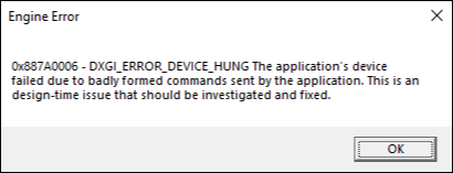 Dxgi error device hung как исправить на виндовс 10